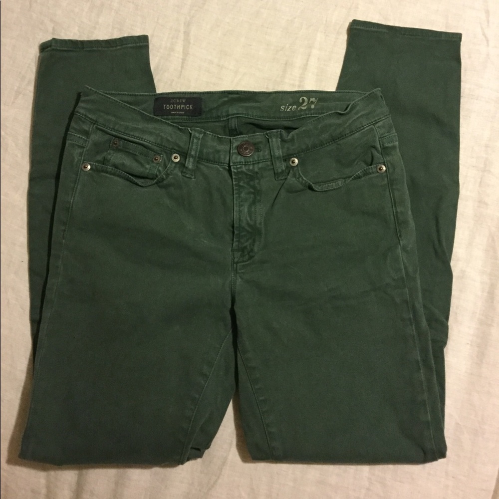 J. Crew toothpick in forest green size 27